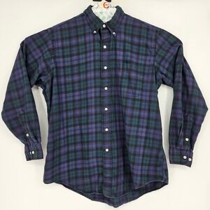 Vintage Viyella Shirt Mens Large Button Down Plaid Wool Blend Casual Preppy